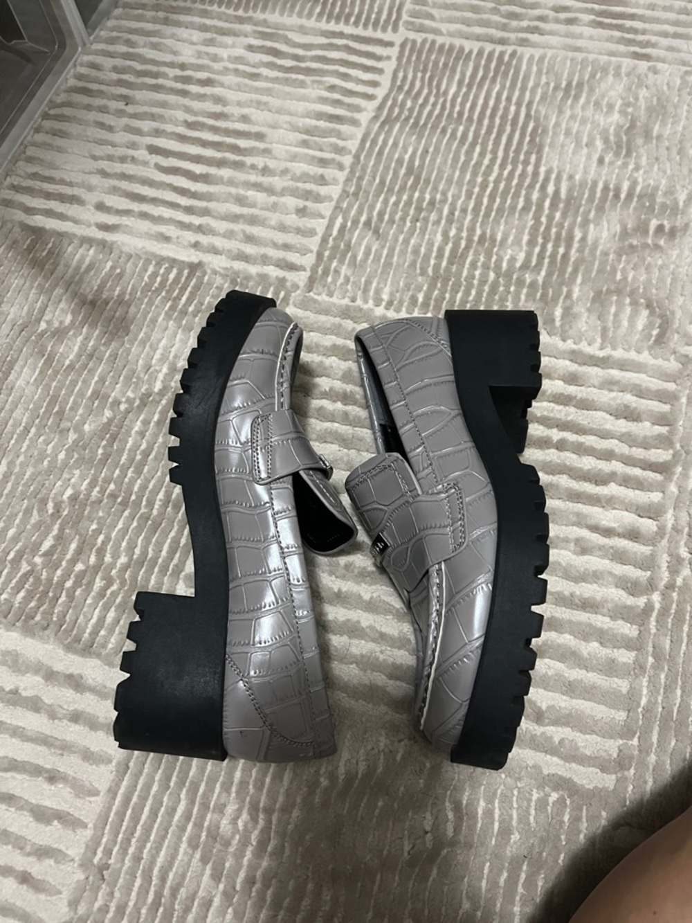 Calvin Klein Gray Platform Loafers - Picture 2 of 6